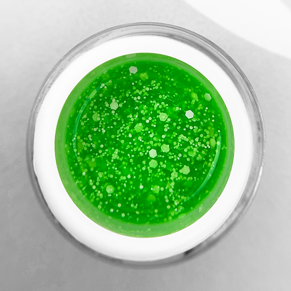 TROPIC GEL Green Apple PN гель для дизайна c белыми шестигранниками 5 гр