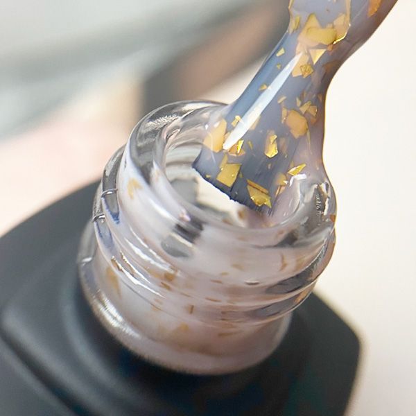 POTAL Nude base PN каучуковая база нюд с золотой с поталью 8 мл