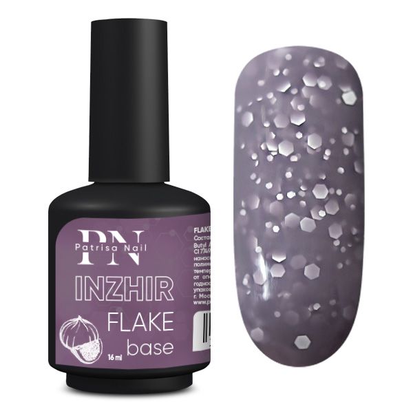 FLAKE base PN Inzhir сиреневая база с белыми шестигранниками 16 мл