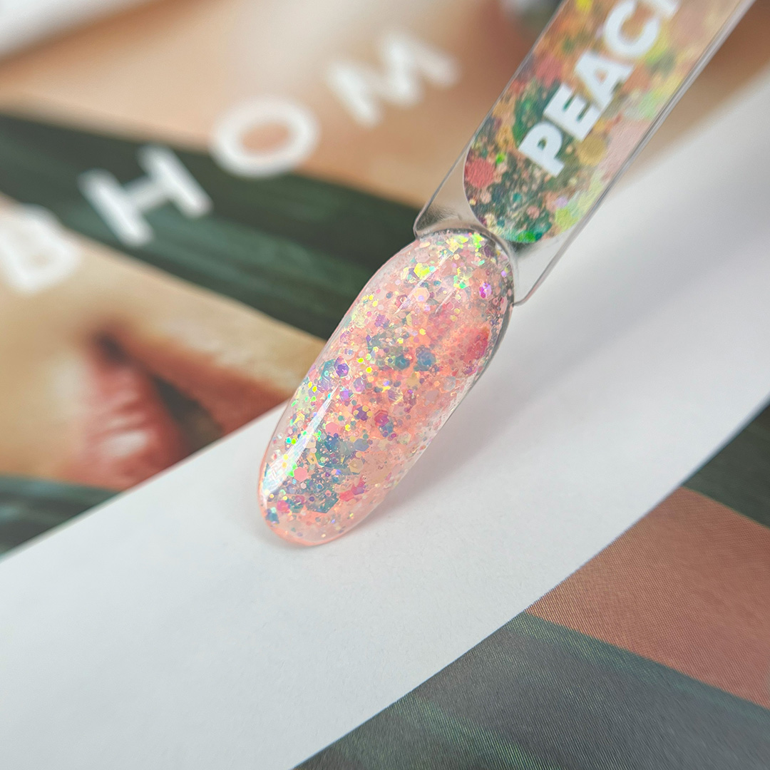 KOREAN GEL Peach PN гель для дизайна с глиттером 5гр