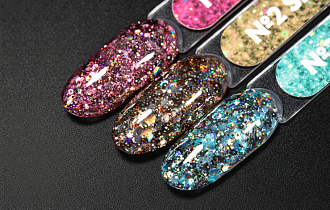 Набор гель-лаков PN с блёстками "Show"