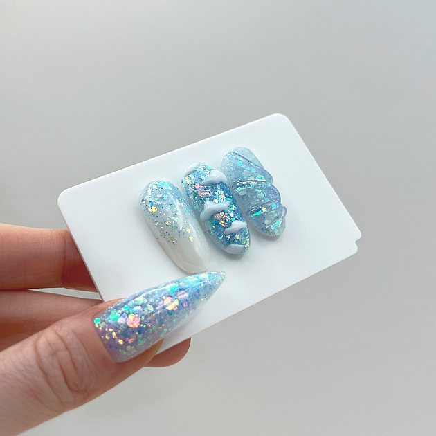 KOREAN GEL Sky Blue PN гель для дизайна с глиттером 5гр