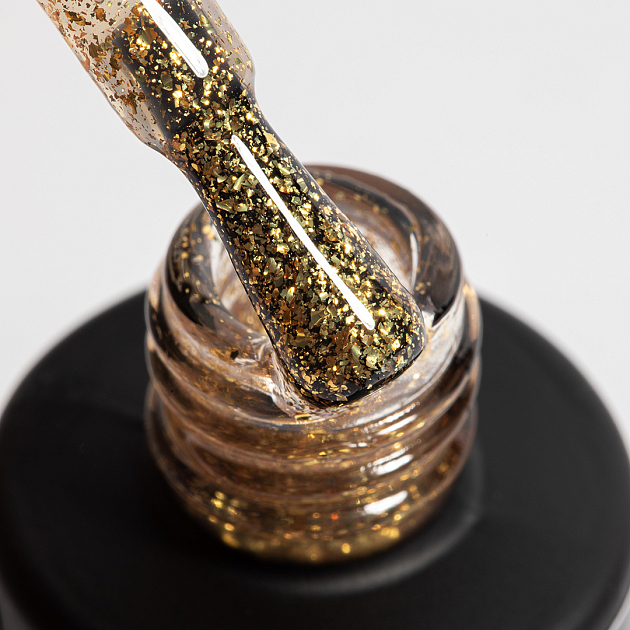 Топ глянцевый Gold Flake PN с золотыми хлопьями, без липкого слоя, 16 мл