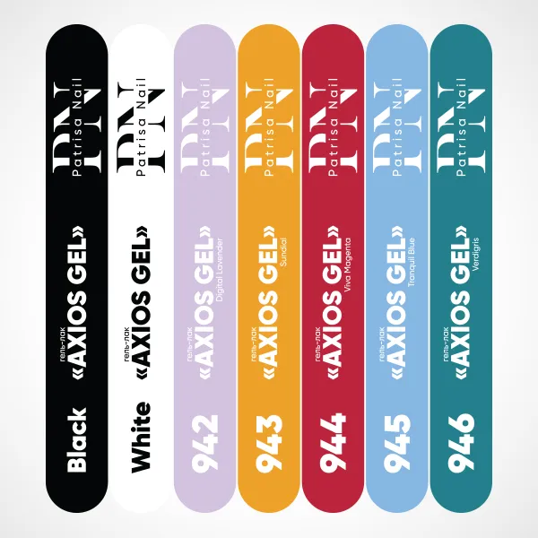 Наклейки на типсы для коллекции Axios Gel "Pantone 2023", "White, Black"