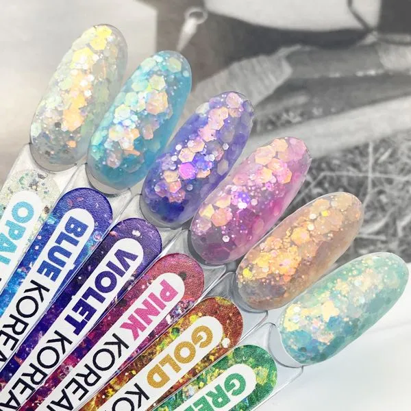 KOREAN GEL Opal гель для дизайна с глиттером, 5 гр