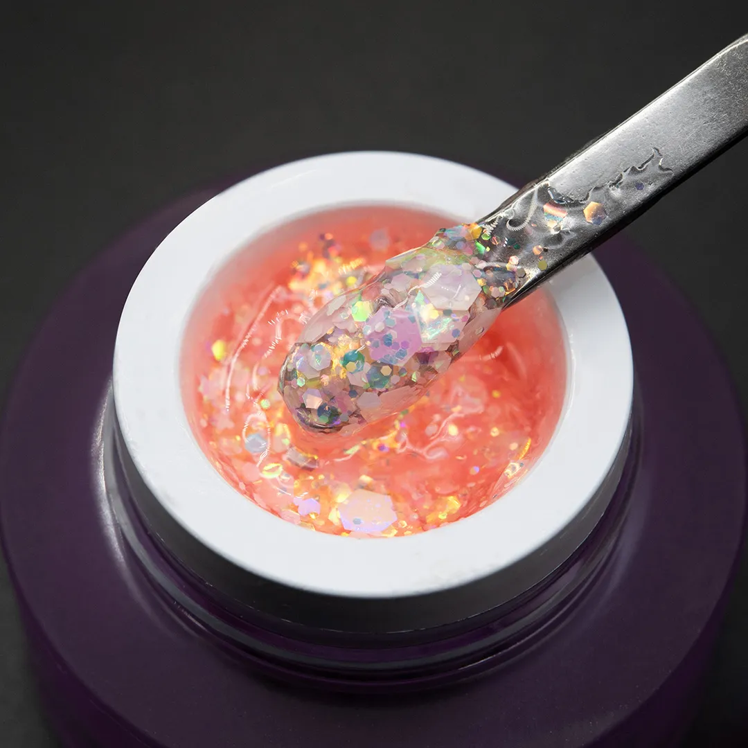 KOREAN GEL Peach PN гель для дизайна с глиттером 5гр