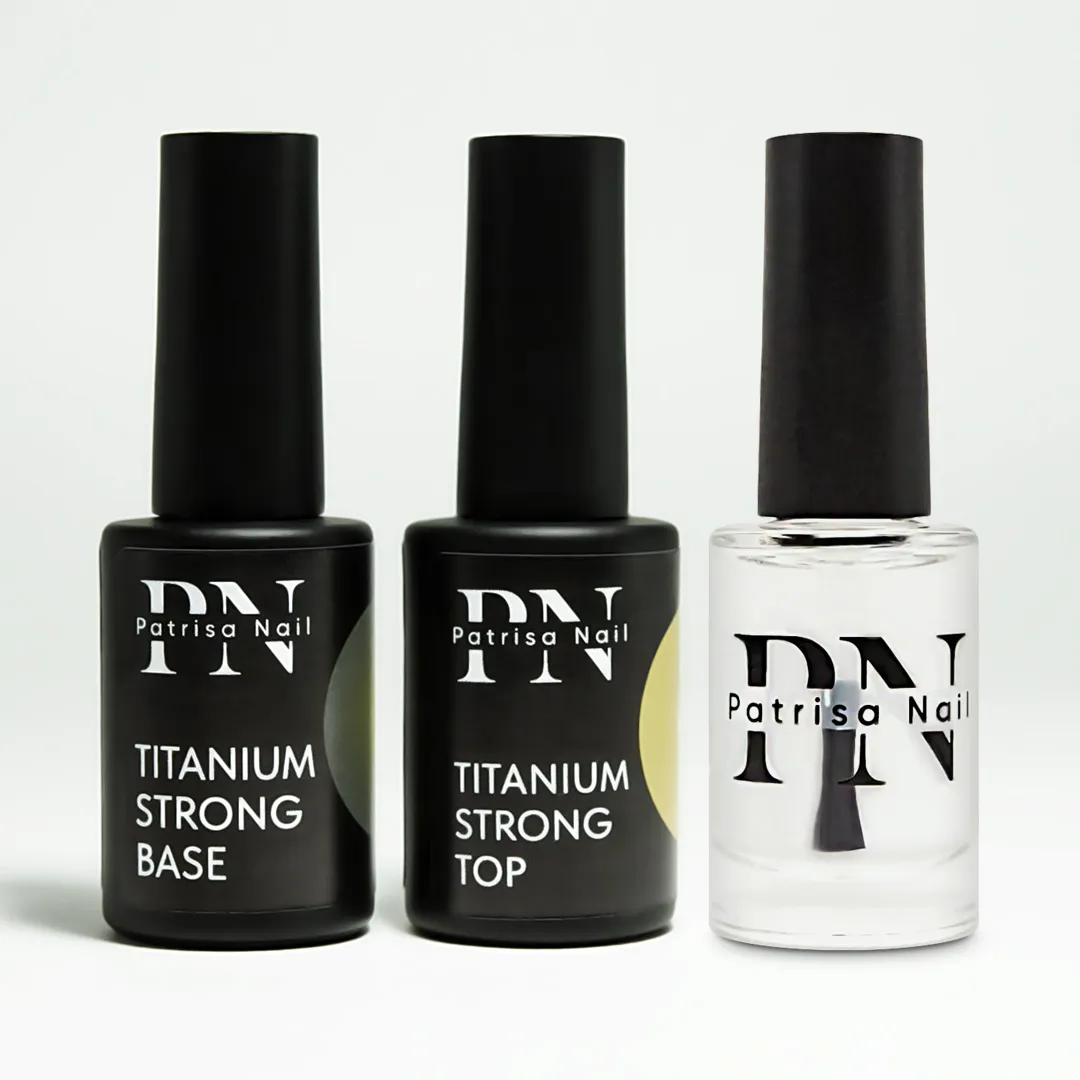НАБОР База Titanium Strong + Топ Titanium Strong + Праймер 8 мл