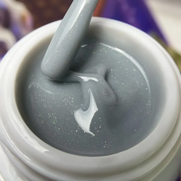 Pudding Gel Gray PN конструирующий цветной гель с микроблеском 15 гр