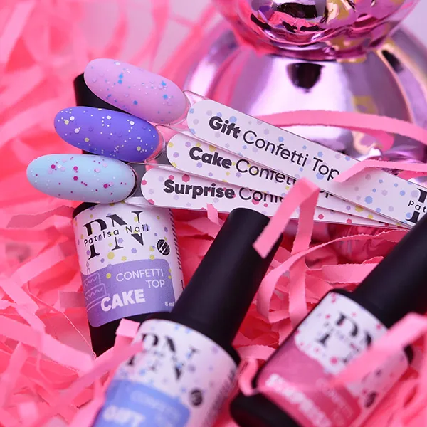 Топ матовый Confetti Top Surprise PN с цветными шестигранниками 16 мл
